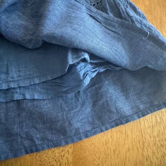 Blue Tiered Cottage Core A Line Skirt Size Petite Small Peasant Boho Cowgirl - Picture 4 of 9